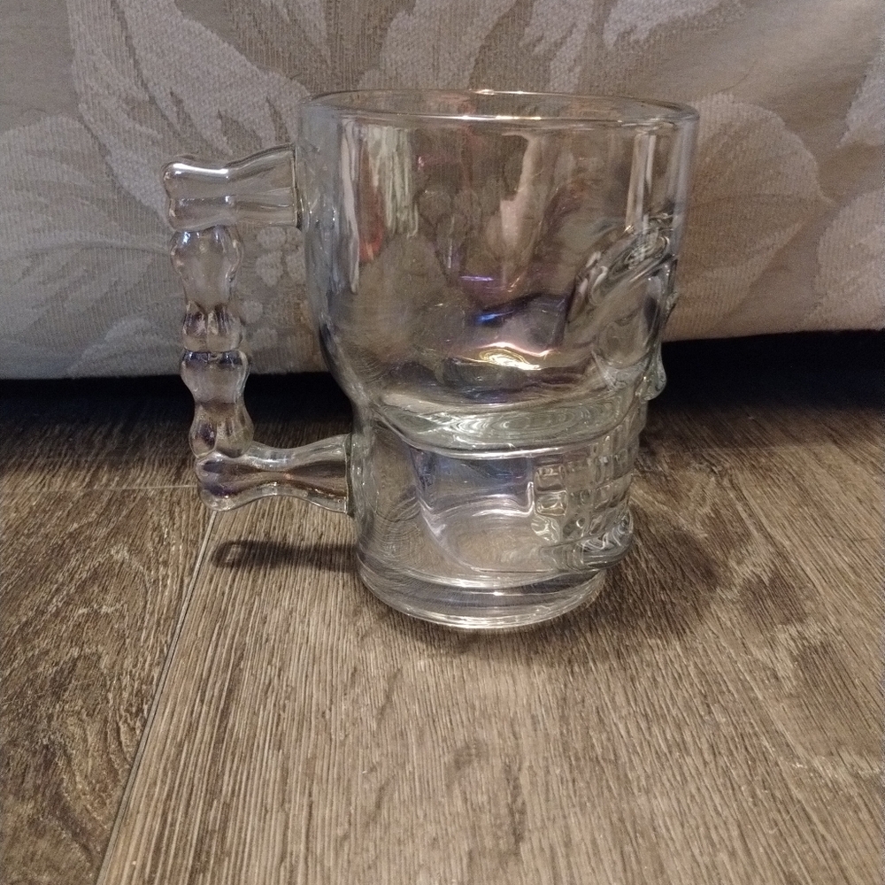 Large Glass Skull Mug
